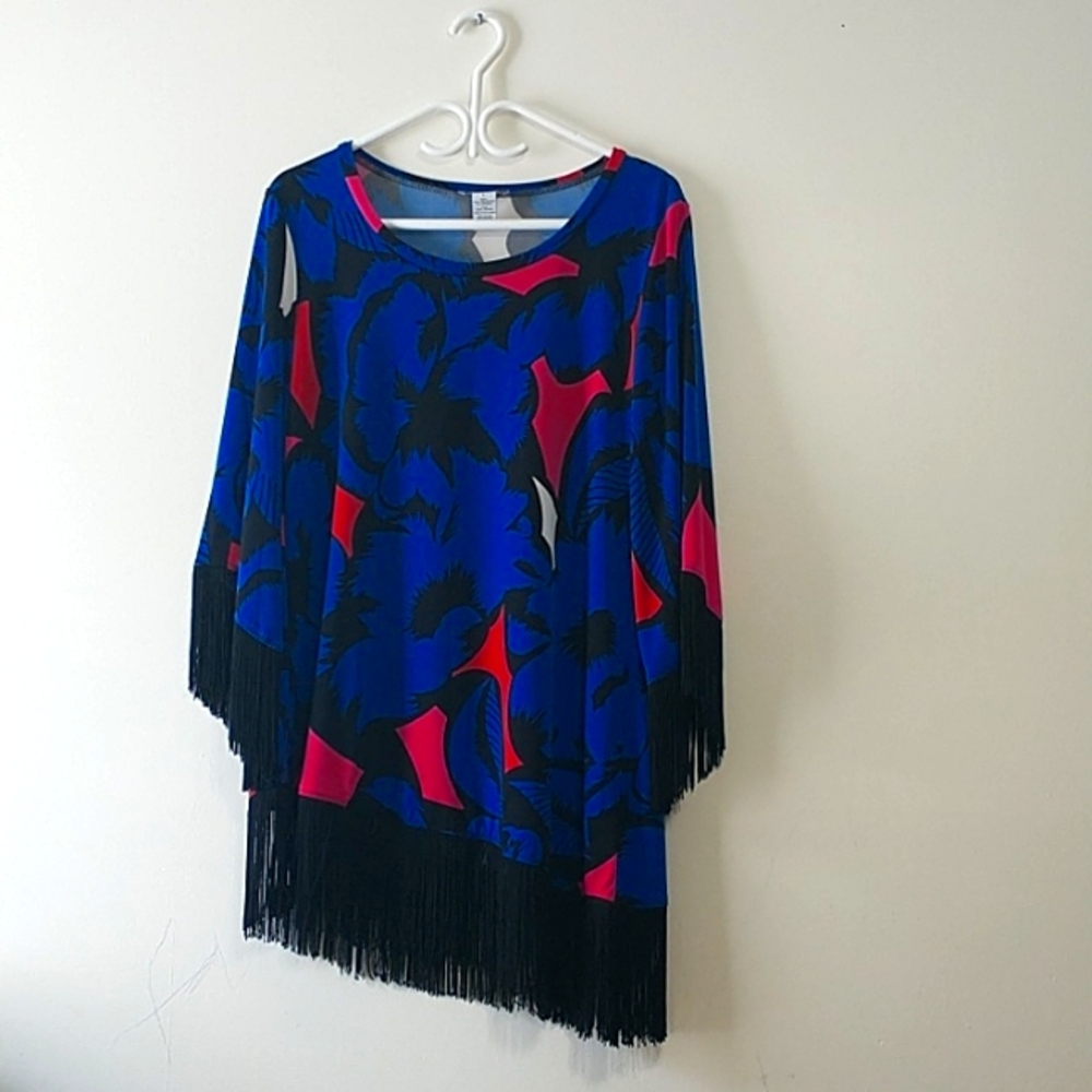 Carmen Marc Valvo fringe top